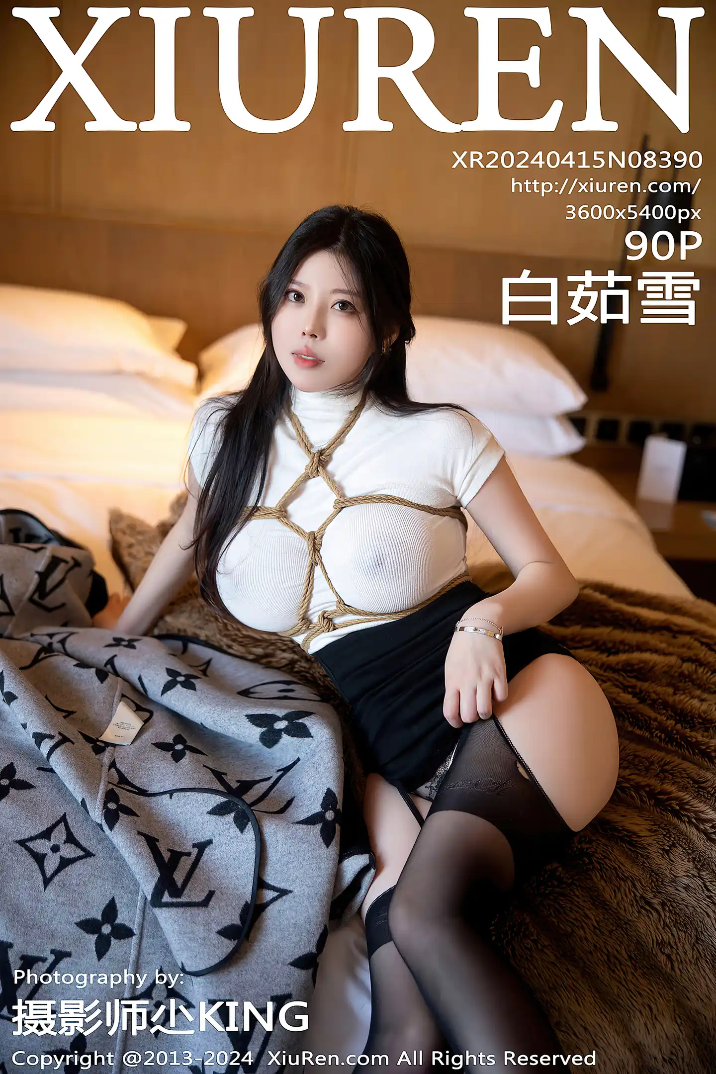 [XiuRen秀人网]No.8390_模特白茹雪私房捆绑艺白色轻透衣配黑丝吊袜秀丰腴身材诱惑写真90P-秀人网 - XiuRen.Space